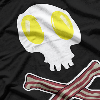 Bacon and Egg Skull Crossbones - A Deadly Delicious Breakfast T-Shirt