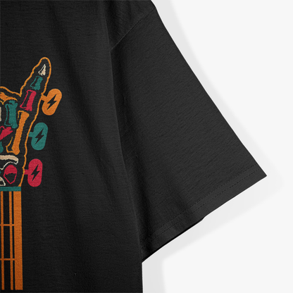 Colorful Guitar Hand Gesture - Skeleton Guitar T-Shirt