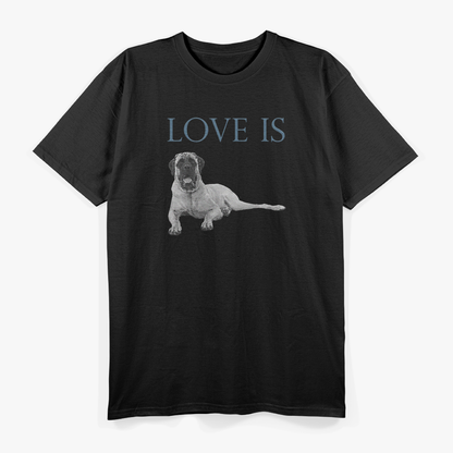 Love Is English Mastiff Dog Breed Pet Owner Gift T-Shirt