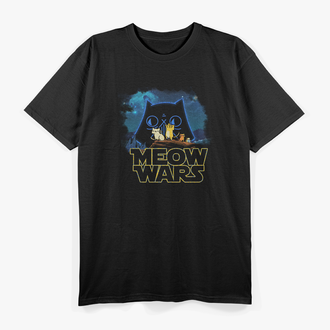 Meow Wars: Funny Cat Sci-Fi Parody T-Shirt