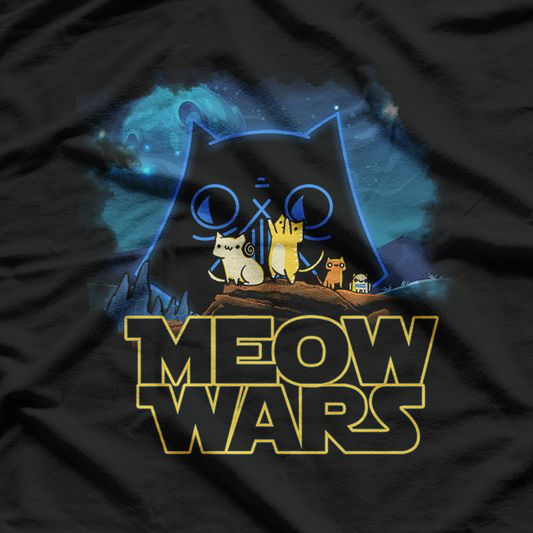 Meow Wars: Funny Cat Sci-Fi Parody T-Shirt