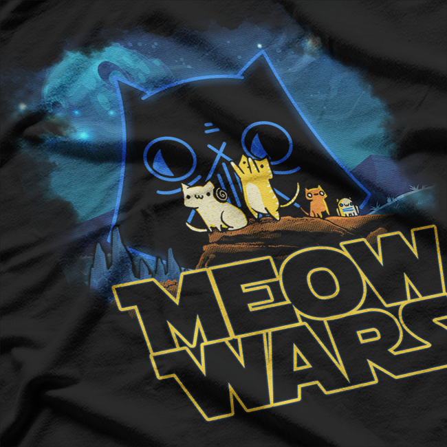 Meow Wars: Funny Cat Sci-Fi Parody T-Shirt