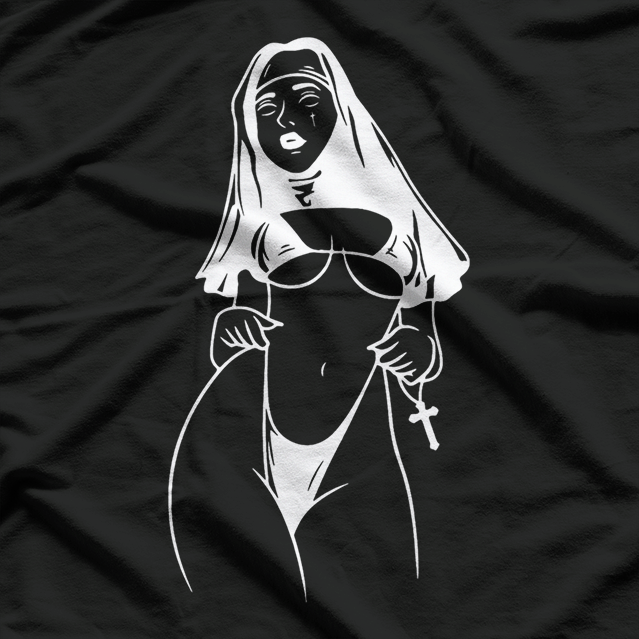 Sexy Nuns Bad Habits Unholy Design T-Shirt