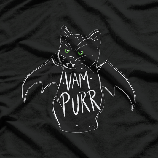 Vampurr Stay Spooky - Cute and Funny Black Cat Halloween T-Shirt