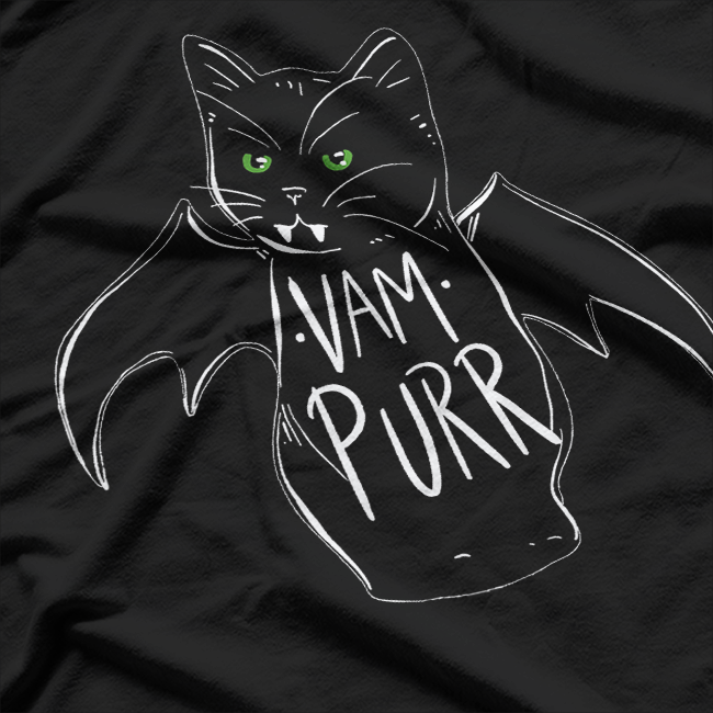 Vampurr Stay Spooky - Cute and Funny Black Cat Halloween T-Shirt