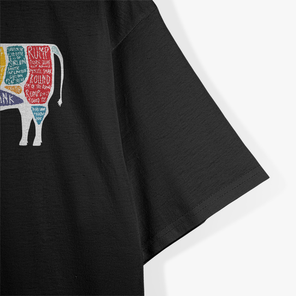 Butcher Cow Diagram Vintage Meat Lover T-Shirt