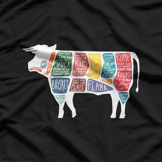 Butcher Cow Diagram Vintage Meat Lover T-Shirt