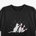 Funny Cat Bowling Pins Hilarious Pet Lover Humor T-Shirt