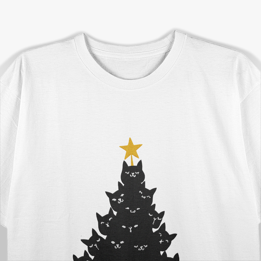 Meowy Christmas Tree: Festive Cat Lover T-Shirt