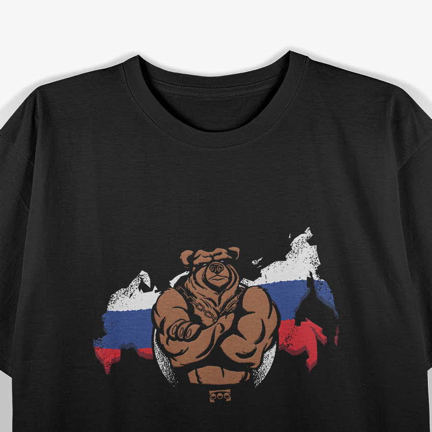 Russia Bear Funny Russian Design Patriotic Slavic Humor Gift T-Shirt