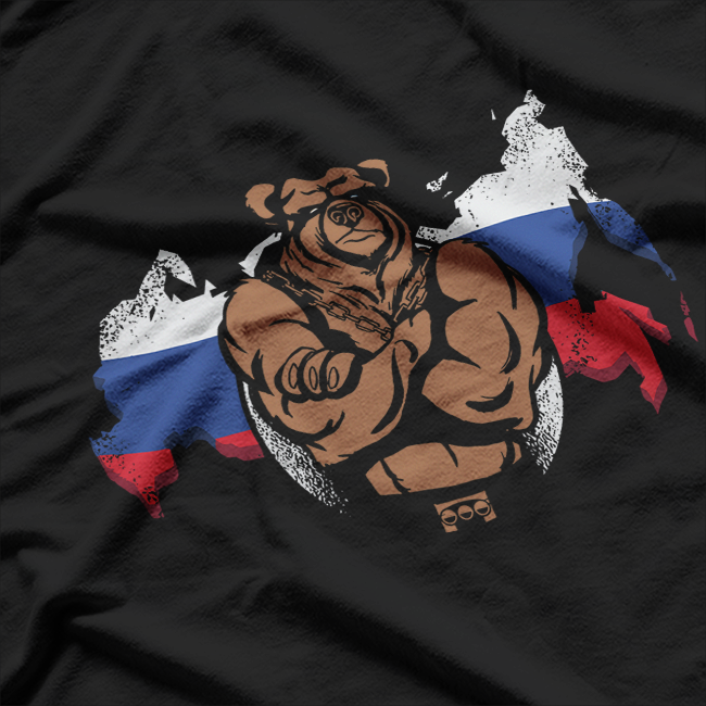 Russia Bear Funny Russian Design Patriotic Slavic Humor Gift T-Shirt