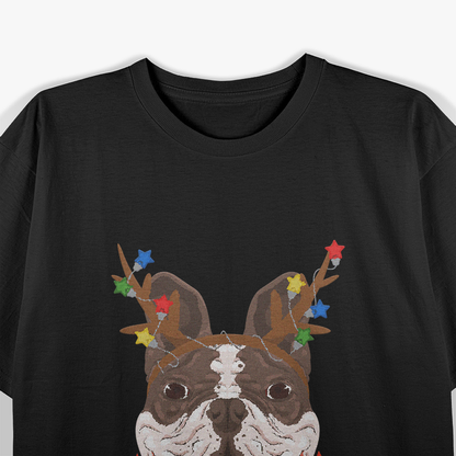 Christmas Dog with Reindeer Antlers T-Shirt