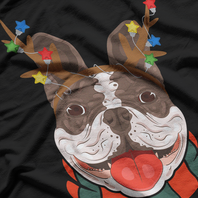 Christmas Dog with Reindeer Antlers T-Shirt