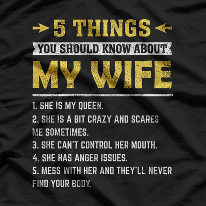 5 Things You Should Know About My Wife Funny Husband T-Shirt