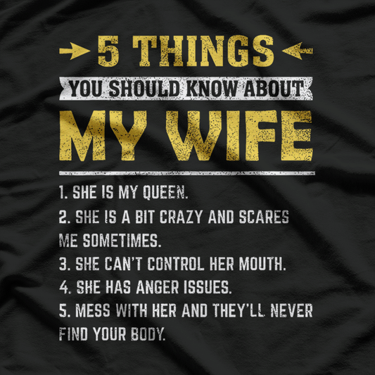 5 Things You Should Know About My Wife Funny Husband T-Shirt