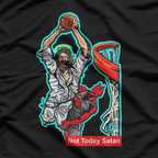 Not Today Satan Jesus Slams Devil Funny Basketball Christian T-Shirt