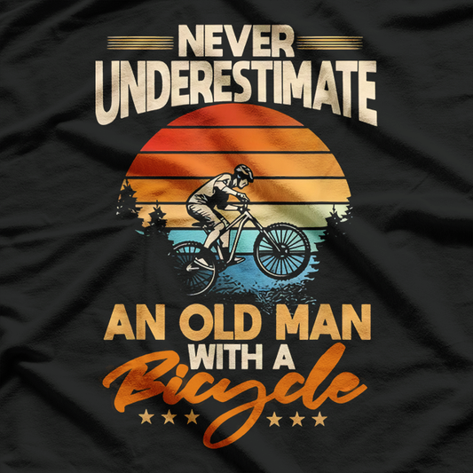 Retro Old Man on a Bicycle T-Shirt