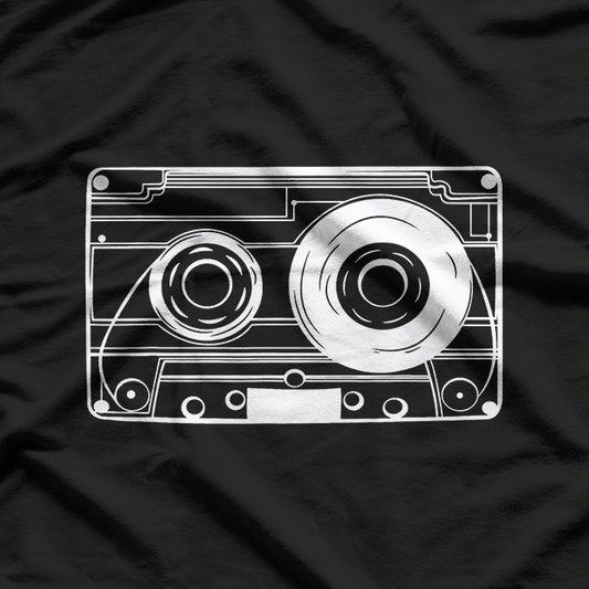 Retro Music Vintage Tape Graphic Sketch T-Shirt