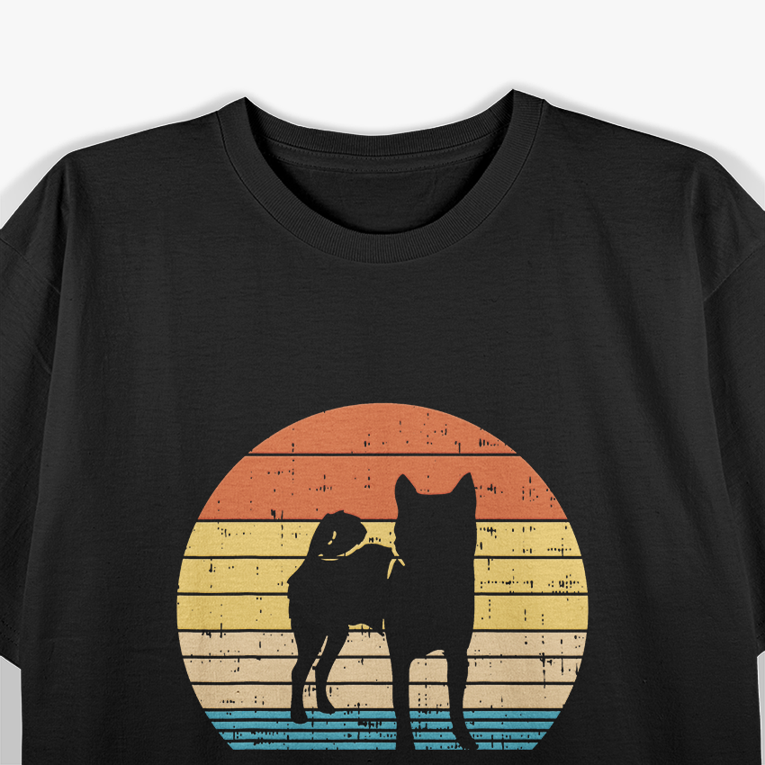 Retro Sunset Shiba Inu Silhouette Vintage Dog Lover T-Shirt