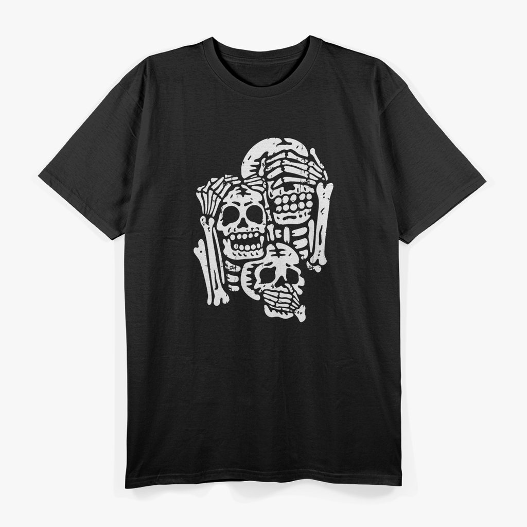 Three Wise Skeletons – Funny Halloween Party Spooky Joke T-Shirt