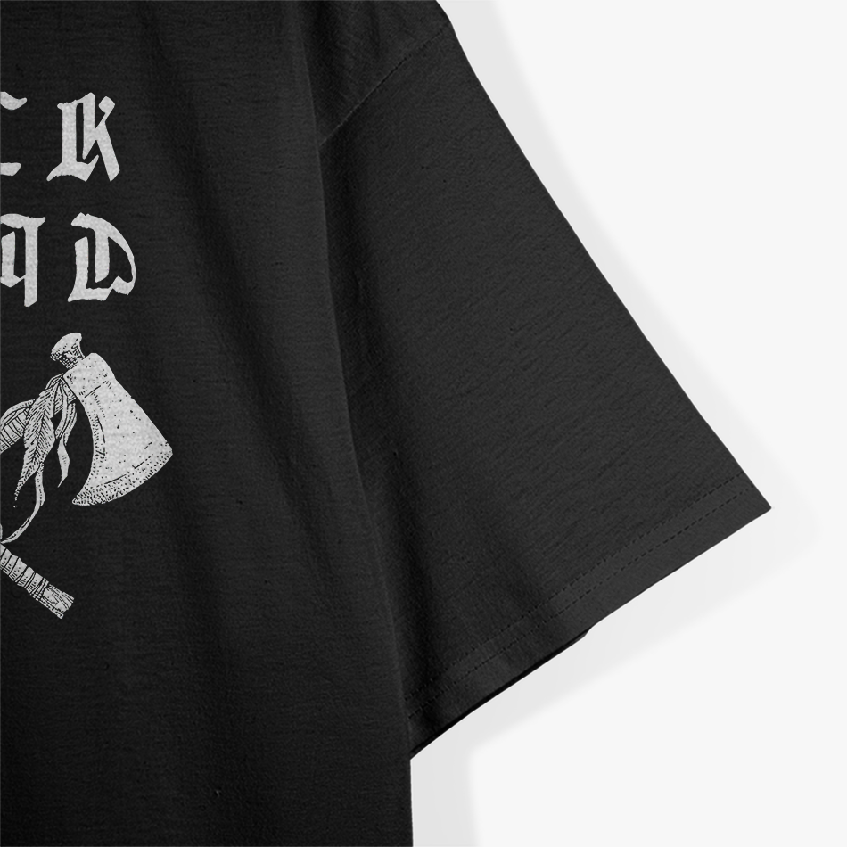 Two Axes Black Metal Warrior Folk Music Inspired T-Shirt