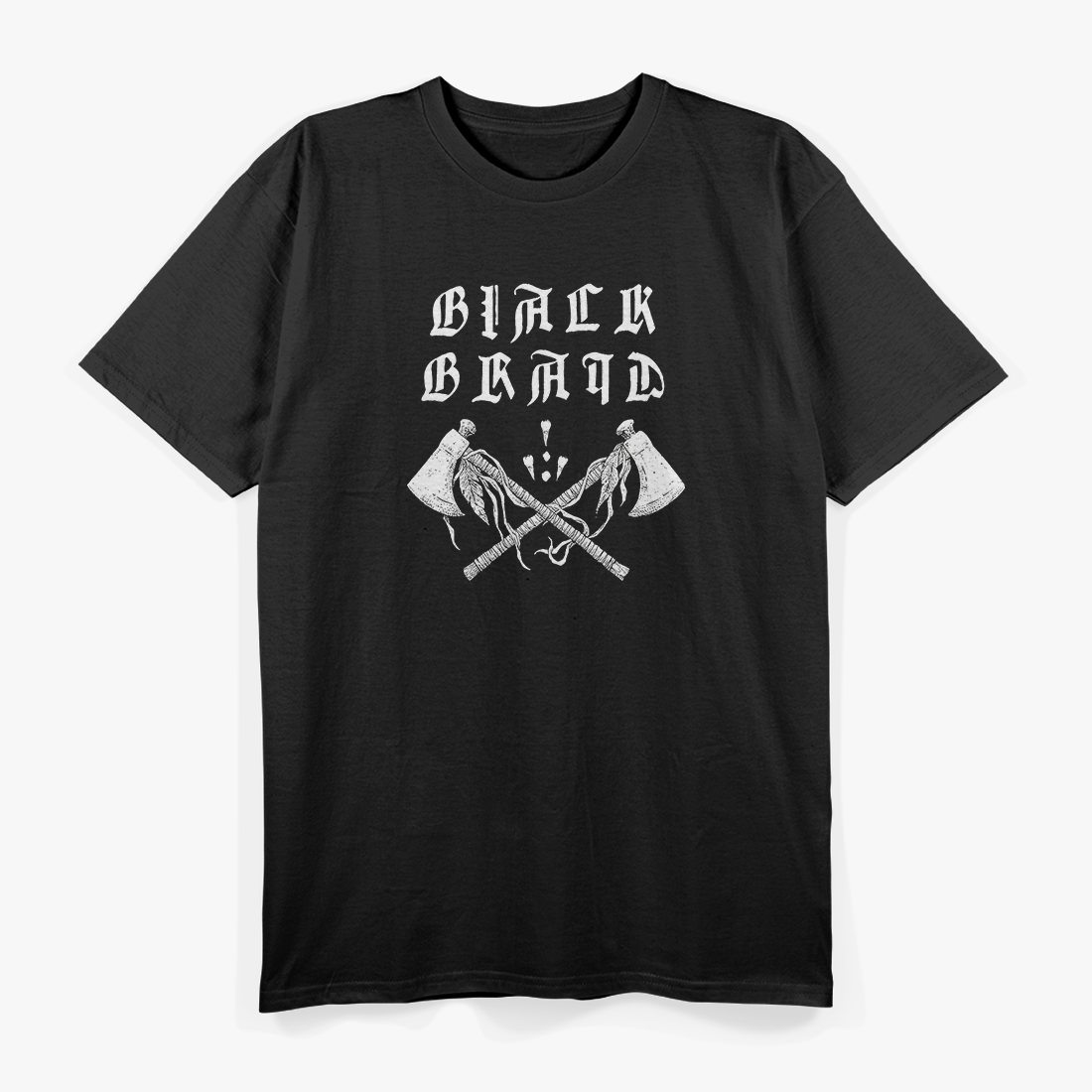 Two Axes Black Metal Warrior Folk Music Inspired T-Shirt