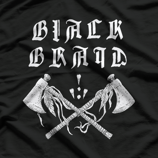 Two Axes Black Metal Warrior Folk Music Inspired T-Shirt