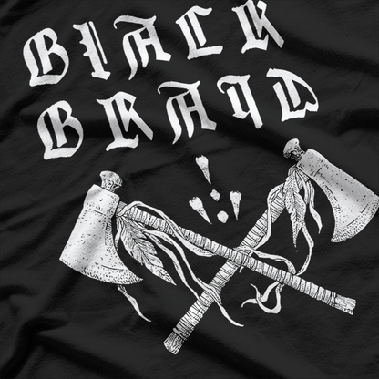 Two Axes Black Metal Warrior Folk Music Inspired T-Shirt