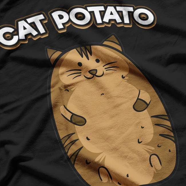 Funny Cat Potato Lazy Kitty Cute Humor T-Shirt