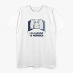 I'm Allergic to Mornings Funny Sleepy Anti-Morning Person T-Shirt