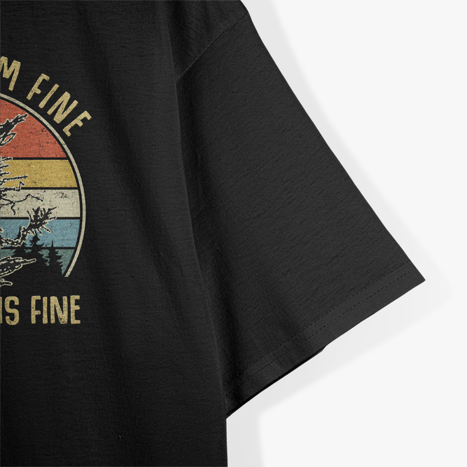 It’s Fine I’m Fine Everything Is Fine Funny Scattered Cat Retro T-Shirt