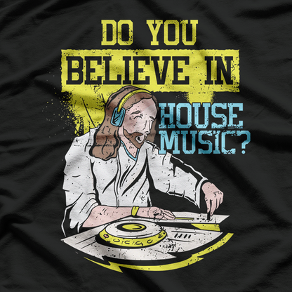 Music Jesus Techno Rave DJ Graphic T-Shirt