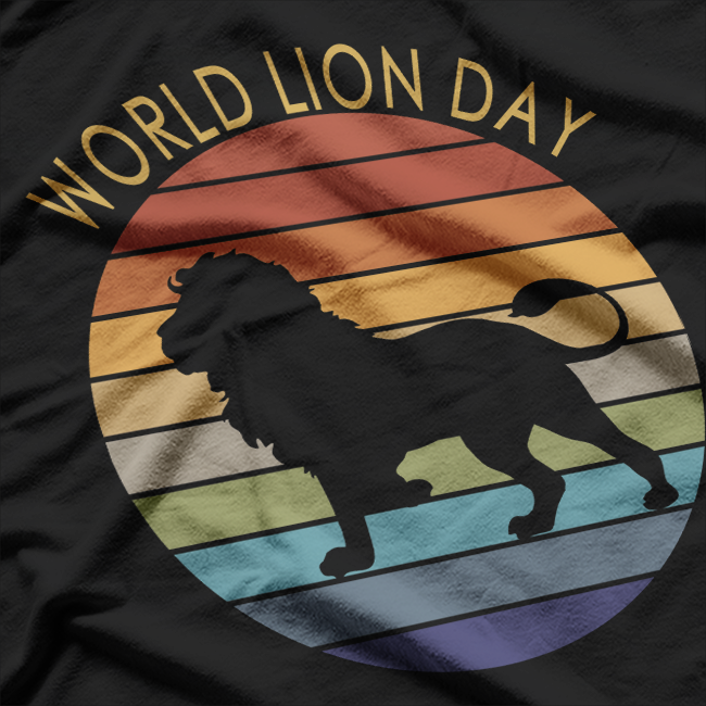 King of the Jungle: World Lion Day Retro T-Shirt