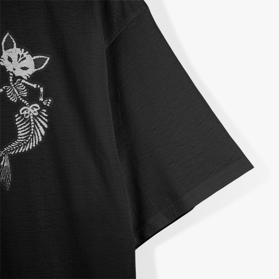 Cat Mermaid Skeleton Funny Mythical Kitty Halloween T-Shirt