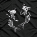 Cat Mermaid Skeleton Funny Mythical Kitty Halloween T-Shirt