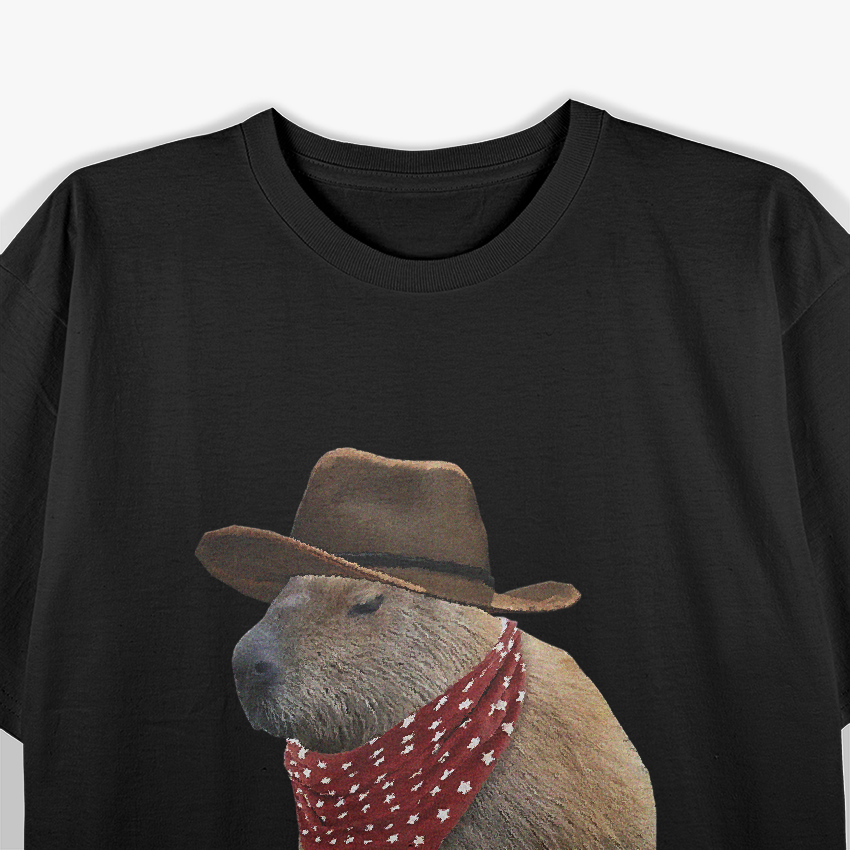 Funny Cowboy Capybara Western Rodeo Rodent Wild West Animal T-Shirt