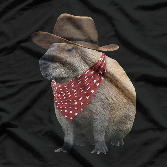 Funny Cowboy Capybara Western Rodeo Rodent Wild West Animal T-Shirt