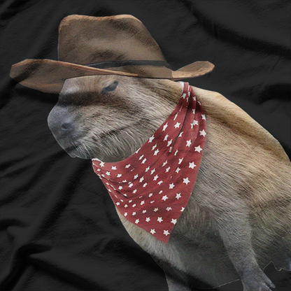 Funny Cowboy Capybara Western Rodeo Rodent Wild West Animal T-Shirt