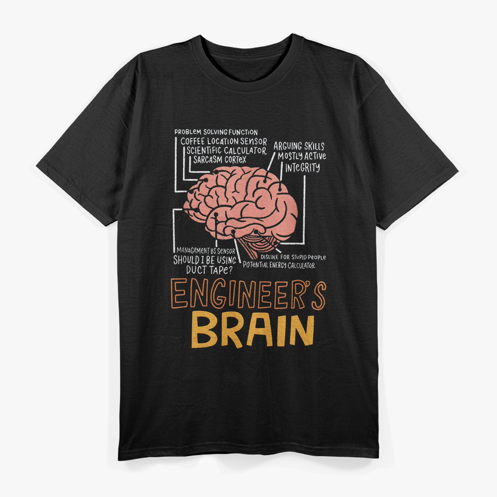 Funny Engineer,s Braiin, Engineering Technician T-Shirt