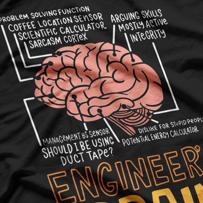 Funny Engineer,s Braiin, Engineering Technician T-Shirt