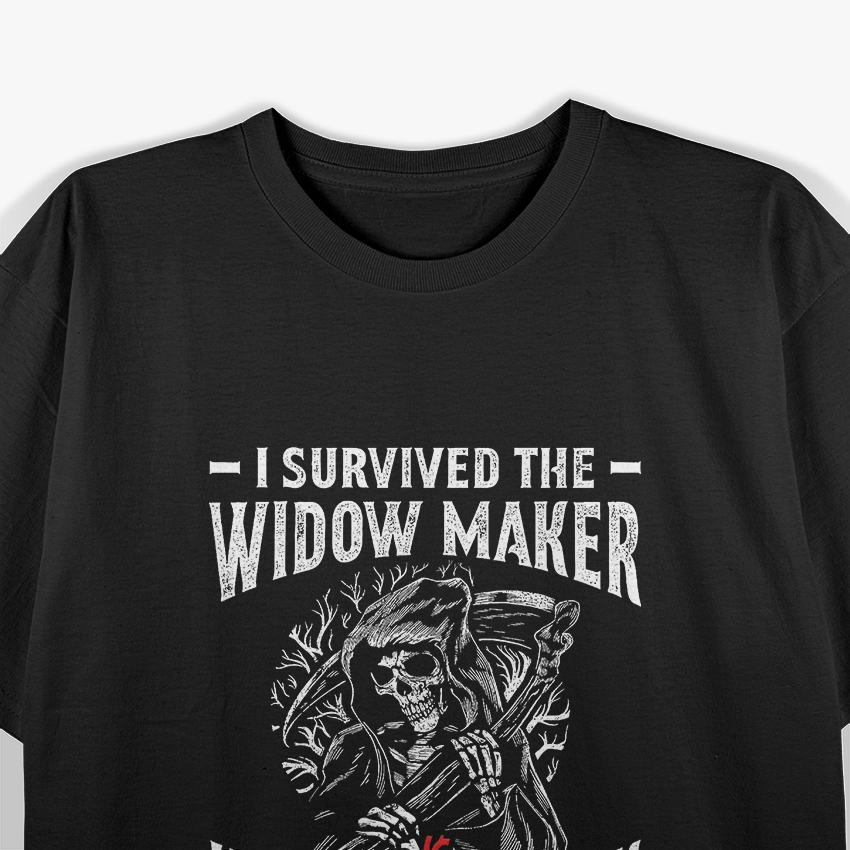 I Survived the Widow Maker Heart Attack Skull T-Shirt