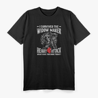 I Survived the Widow Maker Heart Attack Skull T-Shirt