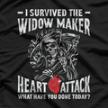 I Survived the Widow Maker Heart Attack Skull T-Shirt