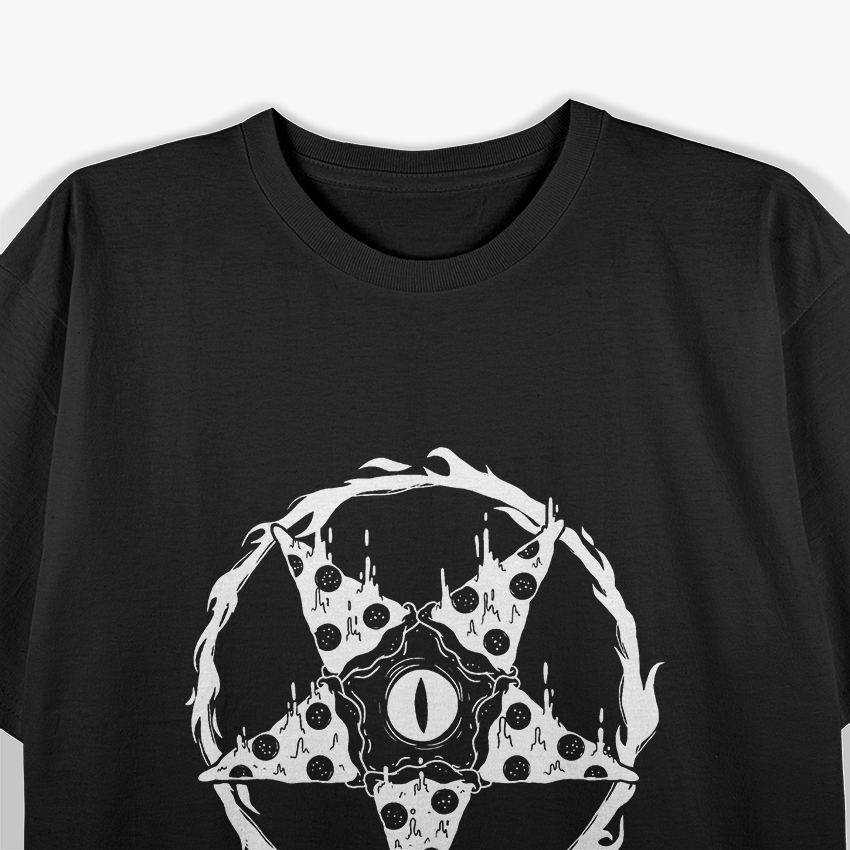 Blackcraft Pizzagram - Pizza Sigil Baphomet Pentagram T-Shirt