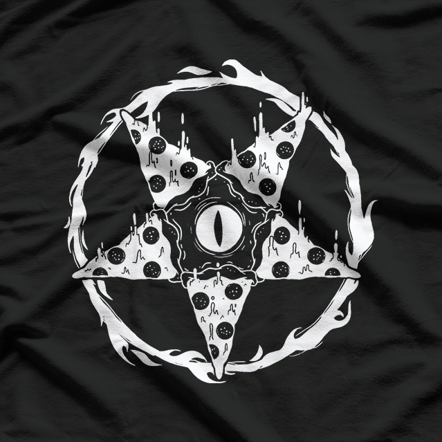 Blackcraft Pizzagram - Pizza Sigil Baphomet Pentagram T-Shirt