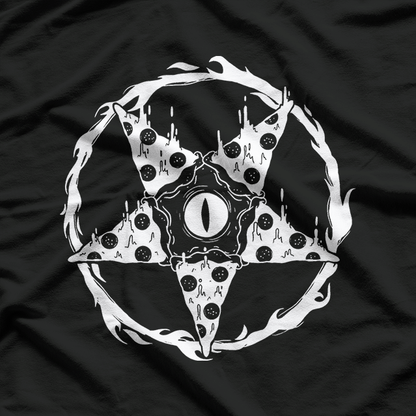 Blackcraft Pizzagram - Pizza Sigil Baphomet Pentagram T-Shirt