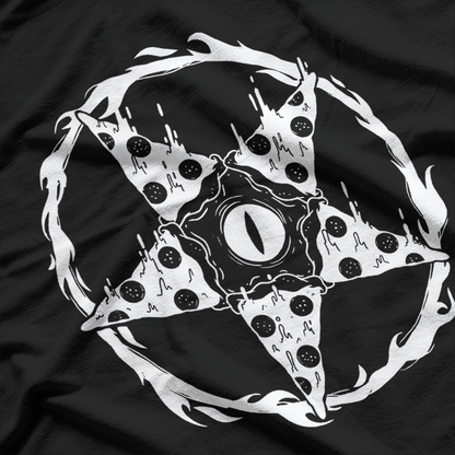 Blackcraft Pizzagram - Pizza Sigil Baphomet Pentagram T-Shirt