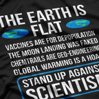 The Earth Is Flat Funny Flat Earth Society Science Parody T-Shirt