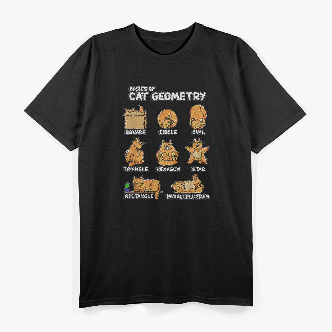 Basic Cat Geometry: Cute & Nerdy Cat Lover T-Shirt