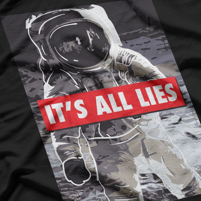Fake Moon Landing Conspiracy Theorist Space NASA Hoax Meme T-Shirt